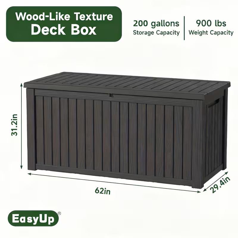 All-Season Outdoor Deck Box – Lockable Patio & Garden Storage Heavy-Duty Indoor or Outdoor Storage Deck Box – Patio, Pool, Garden, and Home