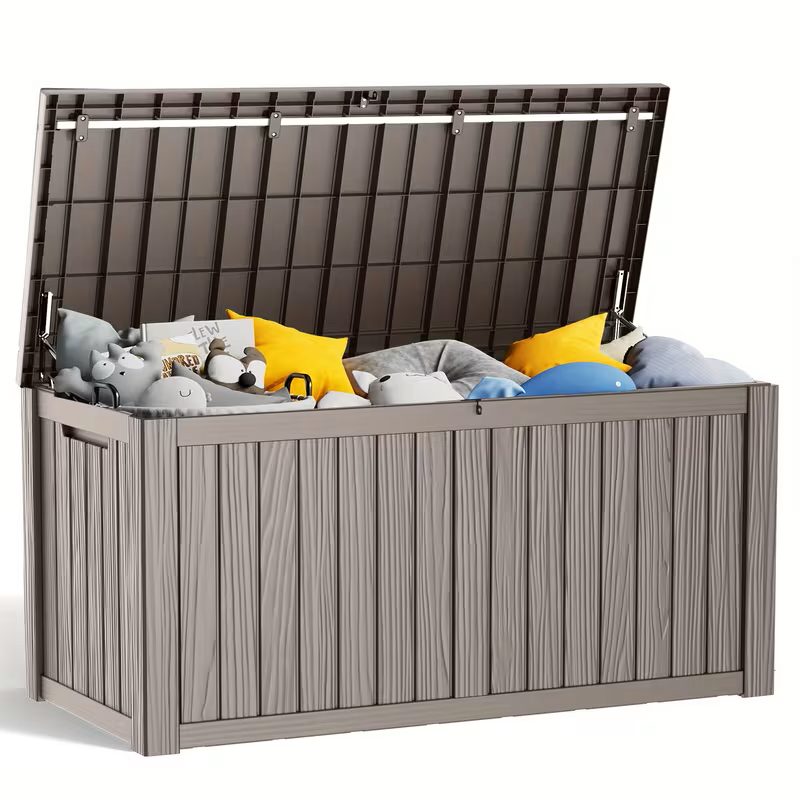 All-Season Outdoor Deck Box – Lockable Patio & Garden Storage Heavy-Duty Indoor or Outdoor Storage Deck Box – Patio, Pool, Garden, and Home
