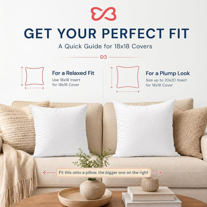 Couch Pillows Inserts 16X16 (Set of 4) Premium Decorative Pillows for Couch, Bed & Living Room, Soft Fluffy Throw Pillow Inserts for Home Décor