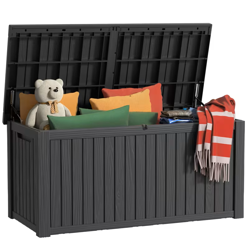 All-Season Outdoor Deck Box – Lockable Patio & Garden Storage Heavy-Duty Indoor or Outdoor Storage Deck Box – Patio, Pool, Garden, and Home