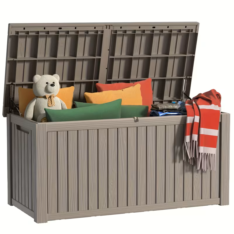 All-Season Outdoor Deck Box – Lockable Patio & Garden Storage Heavy-Duty Indoor or Outdoor Storage Deck Box – Patio, Pool, Garden, and Home