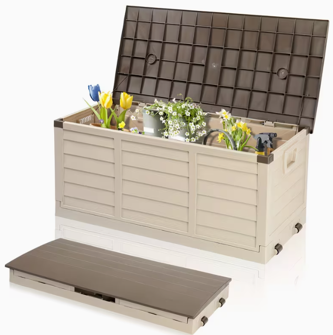 All-Season Outdoor Deck Box – Lockable Patio & Garden Storage Heavy-Duty Indoor or Outdoor Storage Deck Box – Patio, Pool, Garden, and Home