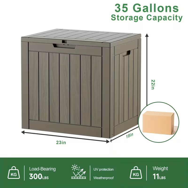 All-Season Outdoor Deck Box – Lockable Patio & Garden Storage Heavy-Duty Indoor or Outdoor Storage Deck Box – Patio, Pool, Garden, and Home