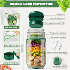 Salad Pod Portable Salad Jar with Leakproof Dressing Container, Meal Prep, Food Storage Container for Office, Work, Travel, Picnic, Gym and Outdoor Use