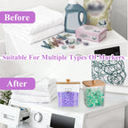 4 Pack Laundry Pods Container, Clear Laundry Room Organization and Storage with Bamboo Lids and Labels, Laundry Detergent Container for Powder