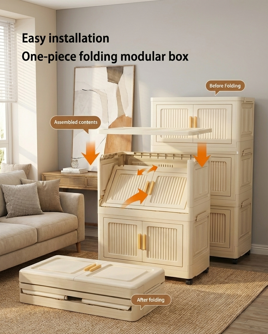 Foldable Rolling Storage Cabinet | 2–6 Layer Closet Organizer