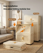 Foldable Rolling Storage Cabinet | 2–6 Layer Closet Organizer
