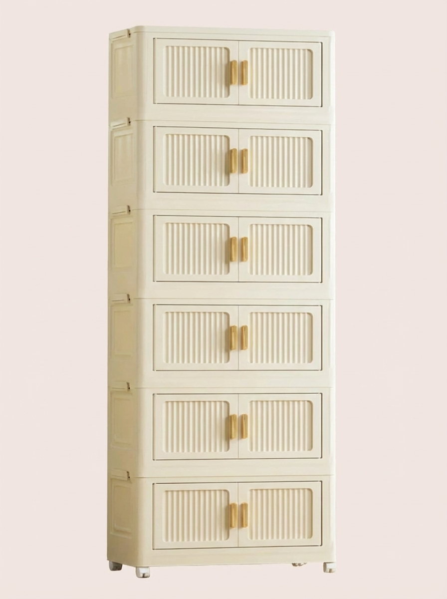 Foldable Rolling Storage Cabinet | 2–6 Layer Closet Organizer