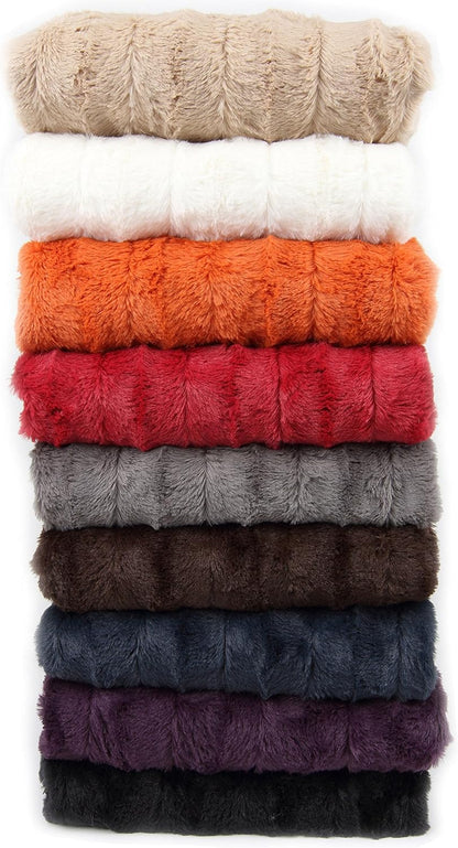 Faux Fur Throw Blanket – Plush Blanket for Couch and Bed, Soft Throw Blanket, Cozy & Fluffy Fur Blanket for Snuggling, Gifting & Home Décor, Machine Washable, 86" X 86", Black