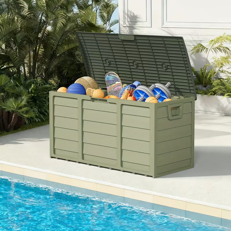 All-Season Outdoor Deck Box – Lockable Patio & Garden Storage Heavy-Duty Indoor or Outdoor Storage Deck Box – Patio, Pool, Garden, and Home
