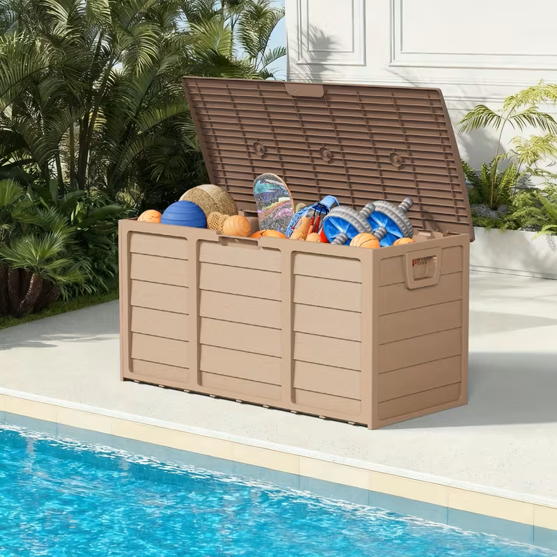 All-Season Outdoor Deck Box – Lockable Patio & Garden Storage Heavy-Duty Indoor or Outdoor Storage Deck Box – Patio, Pool, Garden, and Home