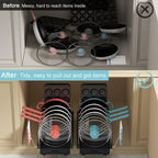 Pots and Pans Organizer under Cabinet, 22" Deep Expandable, 2 Pack