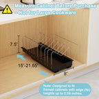 Pots and Pans Organizer under Cabinet, 22" Deep Expandable, 2 Pack