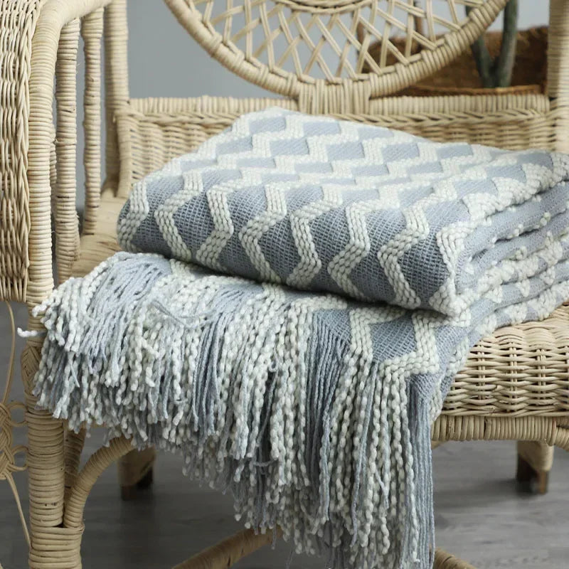 1PC Battilo Solid Knitted Throw Blanket Soft Weave Blankets for Sofa Bed Plaid Blanket Decorative Throws Luxury Bed Cover