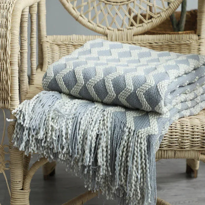 1PC Battilo Solid Knitted Throw Blanket Soft Weave Blankets for Sofa Bed Plaid Blanket Decorative Throws Luxury Bed Cover