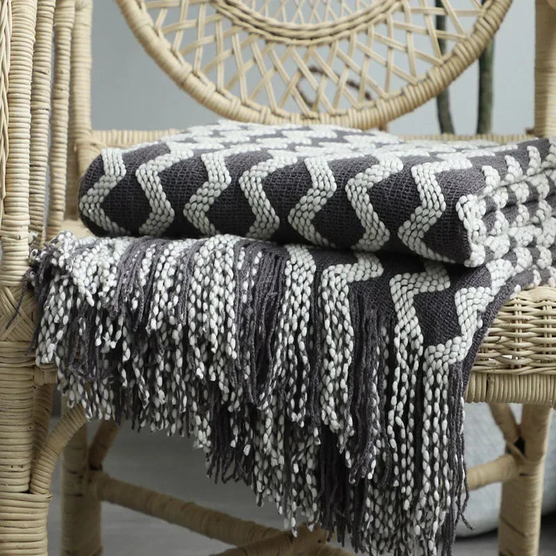 1PC Battilo Solid Knitted Throw Blanket Soft Weave Blankets for Sofa Bed Plaid Blanket Decorative Throws Luxury Bed Cover