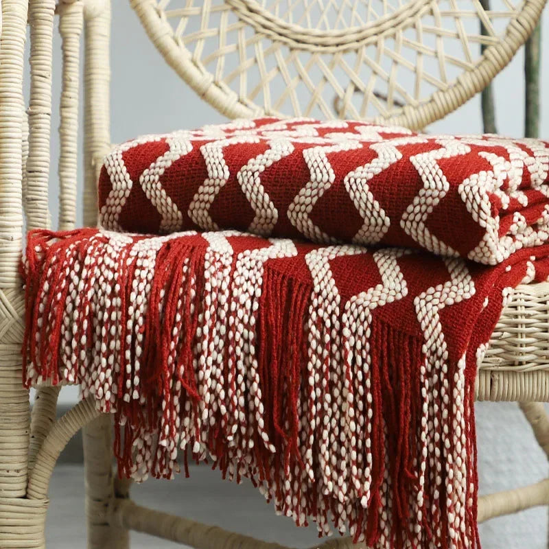 1PC Battilo Solid Knitted Throw Blanket Soft Weave Blankets for Sofa Bed Plaid Blanket Decorative Throws Luxury Bed Cover