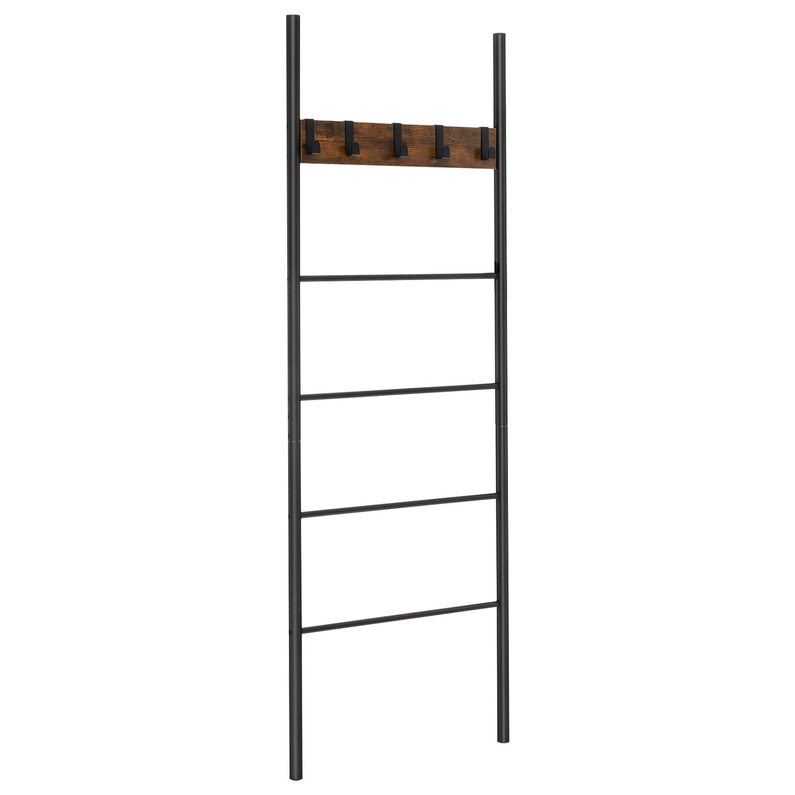Decorative Blanket Ladder with 5 Removable Hooks