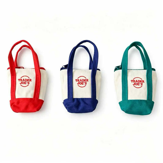 3Pcs-Foldable Reusable Grocery Yarn Bag with Mini Tote Organizer Pouch, Portable Eco Tote with Small Canvas Insert for Travel, Storage and Daily Use Multipurpose Travel Tote Bag Perfect for Shopping & Vacation