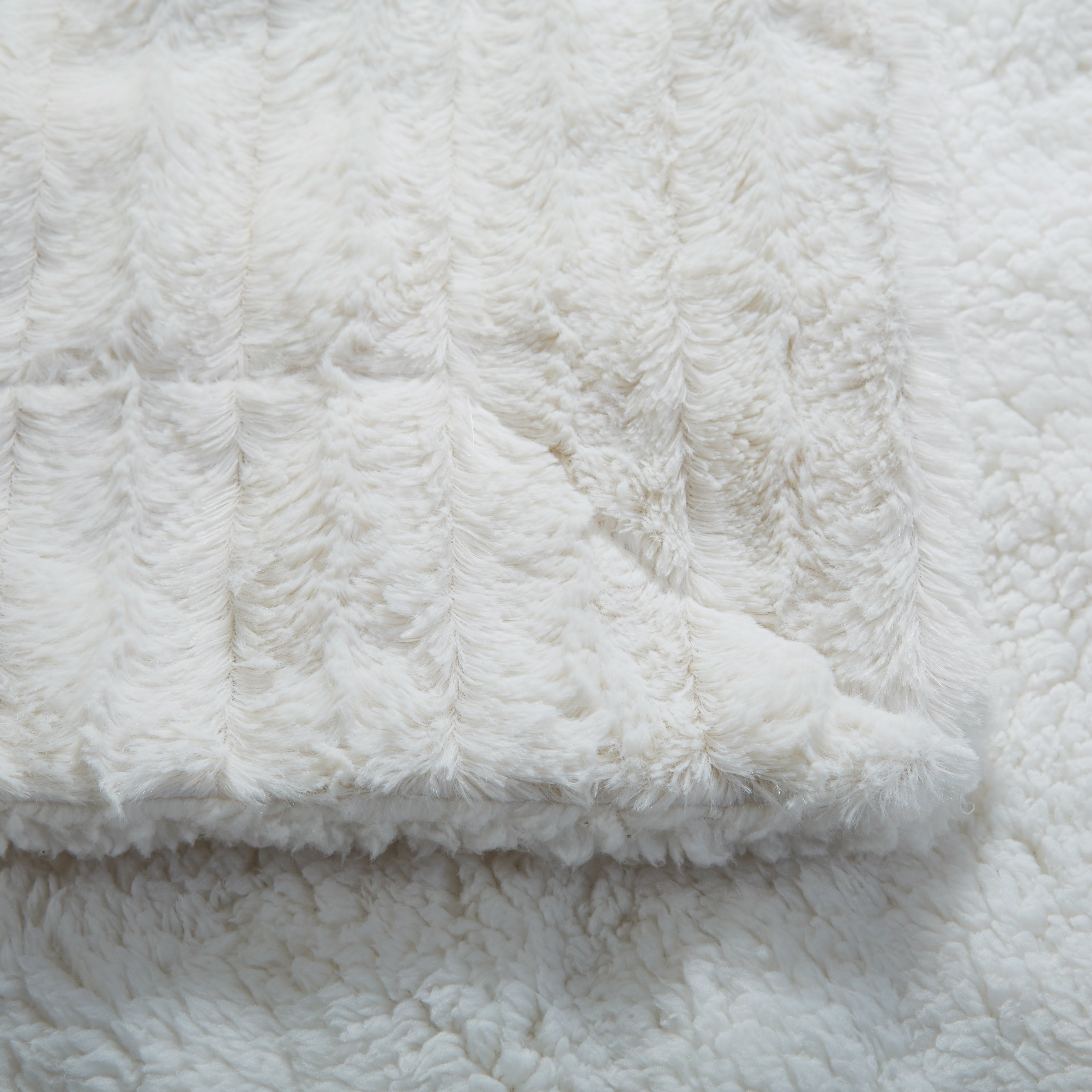 Tache White Ivory Polar Faux Fur Sherpa Throw Blanket