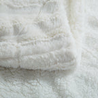 Tache White Ivory Polar Faux Fur Sherpa Throw Blanket