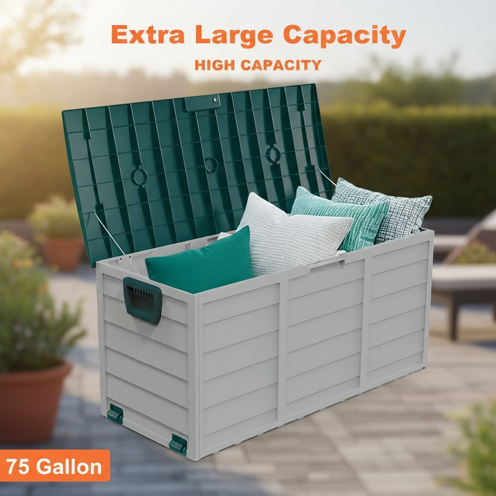All-Season Outdoor Deck Box – Lockable Patio & Garden Storage Heavy-Duty Indoor or Outdoor Storage Deck Box – Patio, Pool, Garden, and Home
