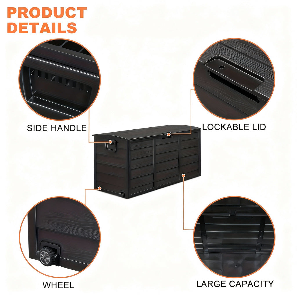 All-Season Outdoor Deck Box – Lockable Patio & Garden Storage Heavy-Duty Indoor or Outdoor Storage Deck Box – Patio, Pool, Garden, and Home